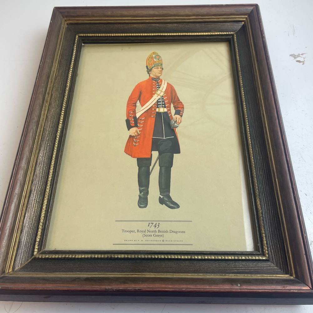 Vintage Style Framed Art Print with Brown Frame